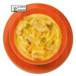 Cintas con champiñones y crema de azafrán