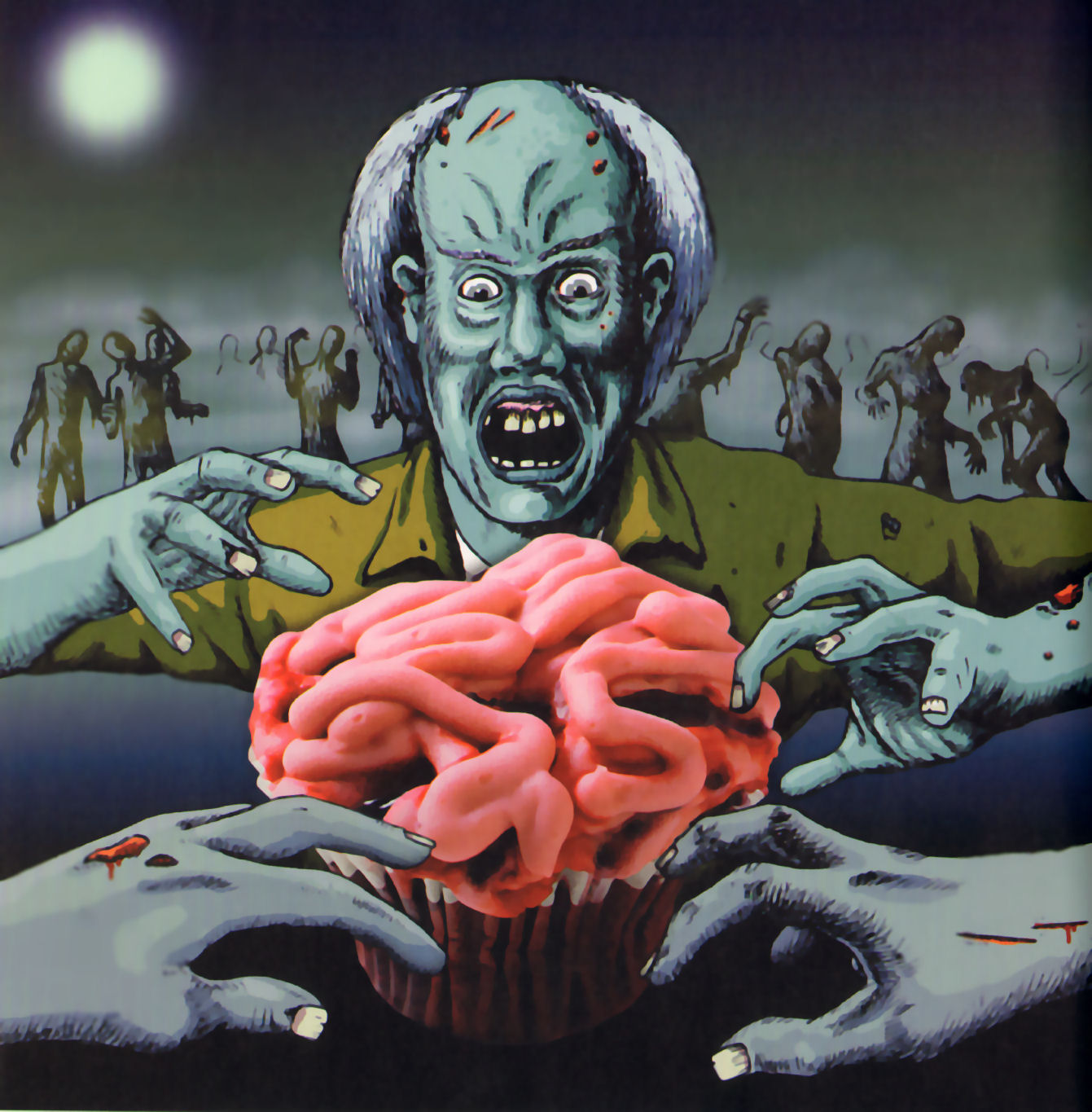 cupcakes cerebros ensangrentados