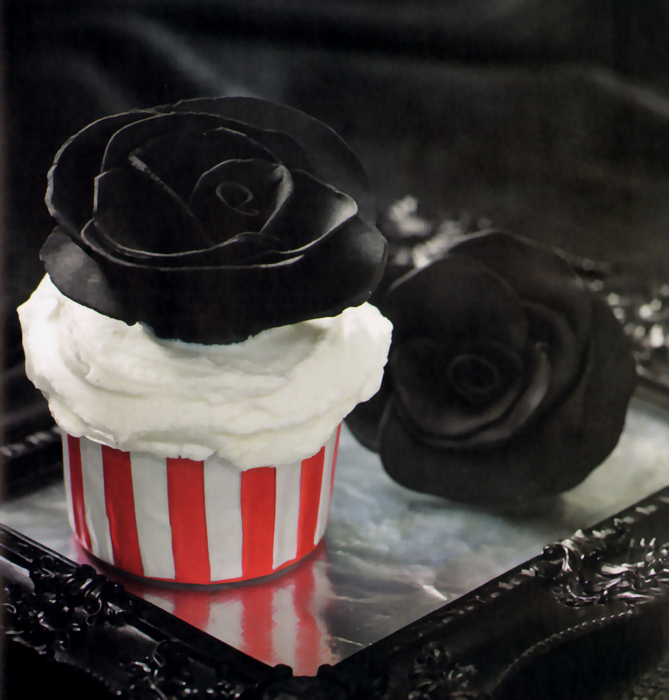 cupcakes rosas negras
