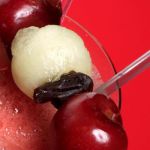 Postre frío de sandía con bolitas de melón